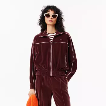 Женская велюровая толстовка Lacoste OVERSIZED Fit на молнии