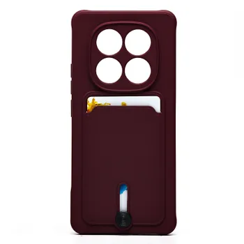 Чехол-накладка Activ SC304 с картхолдером для смартфона Xiaomi Redmi Note 14 Pro, силикон, бордовый (238761)