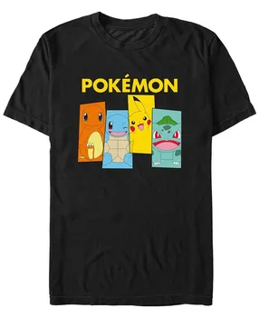 Мужская футболка с коротким рукавом pokemon team kanto Fifth Sun, черный