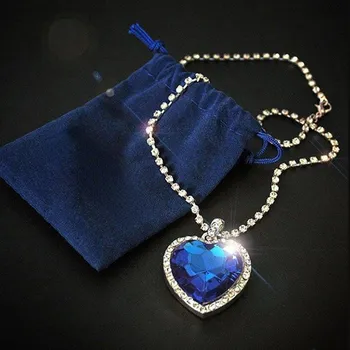 Ожерелье с подвеской «Титаник Сердце океана» и «Синее сердце Love Forever» 45cm