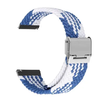 Нейлоновый ремешок для Amazfit GTR gts 4 3 2 mini bip us Huawei watch GT2 GT 2e 3 Pro, плетеный браслет Samsung Galaxy Watch 5 PRO 4 3 Gear S3 Active2 Band Band width 20mm белый