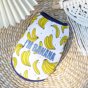 Pet Fruits Strawberries Bananas Printed Teddy Dogs Dog Clothes Cat SkirtsDog Vests Cats XS