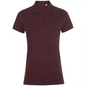 Рубашка поло женская BRANDY WOMEN, бордовая с белым, размер M