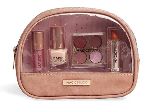 Розовый кварц, набор для макияжа, 4 предмета + косметичка Magic Studio