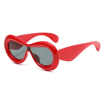 Модные цельные солнцезащитные очки Street Shot Bread Expansion Funny Candy Man Women Sunglasses