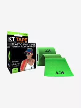 Кинезио тейп спортивный KT Tape PRO, 20 полосок в рулоне, 25 х 5 см, салатовый, Зеленый