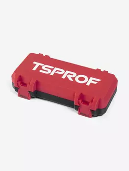 Кейс для абразивов TSPROF, пластик, 7 мест, Красный