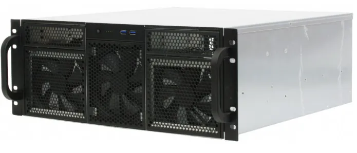 Корпус серверный 4U Procase RE411-D2H14-E-55 2x5.25+14HDD,черный,без блока питания,глубина 550мм,MB EATX 12"x13"