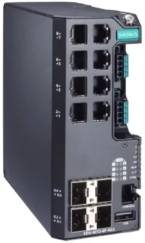 Коммутатор управляемый MOXA EDS-4012-8P-4GS-LVA-T 8*10/100BaseT(X) ports with 802.3bt PoE, 4*100/1000BaseSFP ports, dual power inputs 12/24/48