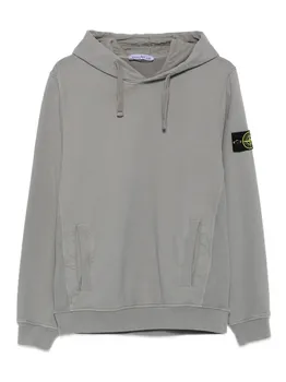 Худи с карманом Stone Island, серый