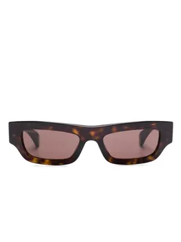 Gucci Eyewear солнцезащитные очки в прямоугольной оправе, коричневый