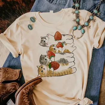 Футболка унисекс Strawberry Tee женская летняя аниме-комикс футболка для девочек уличная одежда японская эстетика XS