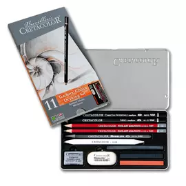 Набор для рисования Cretacolor "Teacher's Choice Beginner" 12 предметов в метал коробке
