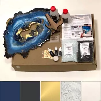 Набор для создания картины из эпоксидной смолы ResinArtBox Срез камня "Geode 002"