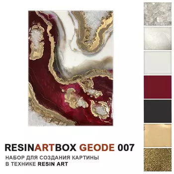 Набор для создания картины из эпоксидной смолы ResinArtBox Срез камня "Geode 007"