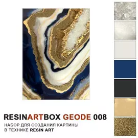 Набор для создания картины из эпоксидной смолы ResinArtBox Срез камня "Geode 008"