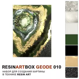 Набор для создания картины из эпоксидной смолы ResinArtBox Срез камня "Geode 010"
