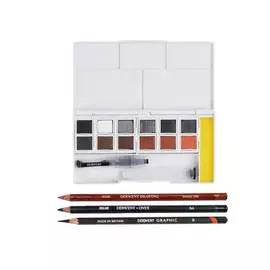 Набор акварели Derwent "Shade &amp; Tone Mixed Media" 12 цв кювета в пласт. Упак.
