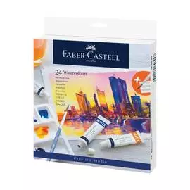 Набор акварели Faber-Castell "Watercolours" 24 цв, 9 мл, в тубах, картон.упак