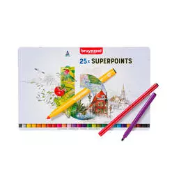 Набор фломастеров Bruynzeel "Kids Superpoint" 25 цв в металлической коробке