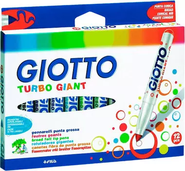 Набор фломастеров Fila "Giotto Turbo Giant" 12 цв
