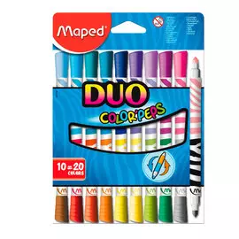 Набор фломастеров Maped "Color peps" Duo двусторонние 20 цв