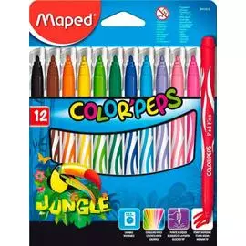 Набор фломастеров Maped "Color peps Jungle" 12 цв в картоне