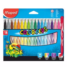 Набор фломастеров Maped "Color peps Jungle" 18 цв в картоне