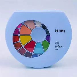 Набор акварели HIMI 24 цвета, голубой