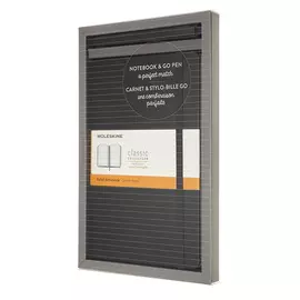 Набор блокнот/ручка Moleskine "Go Pen" блокнот в линейку Classic, черный
