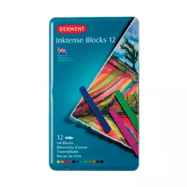 Набор чернильных блоков Derwent "Inktense" 12 цв 75*8 мм в металле