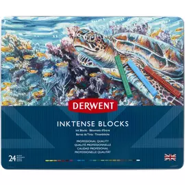 Набор чернильных блоков Derwent "Inktense" 24 цв 75*8 мм в металле