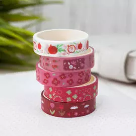 Набор декоративного скотча "Designer prints", red