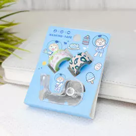 Набор декоративного скотча с диспенсером "Kids party", blue