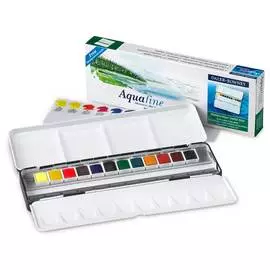 Набор акварели Daler-Rowney "AQUAFINE" 12 кювет в металле