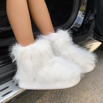 Зимние новые замшевые элегантные нескользящие удобные женские короткие ботинки с круглым носком на толстой подошве модные повседневные зимние ботинки большого размера 36 синий