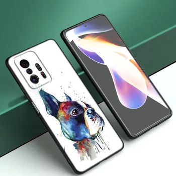 Чехол для телефона с изображением французского бульдога и мопса для Xiaomi Mi A2 8 9 SE Note 10 10T 11 12 Lite 9T 11T 12S 12T Pro A3 6X 12X TPU черный чехол Xiaomi Mi A2(6X)
