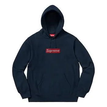Толстовка ss19 x swarovski box logo hooded sweatshirt bogo Supreme, синий