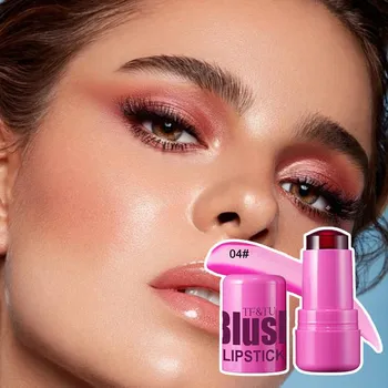 Румяна-карандаш Jelly Blush Lipstick Румяна для губ и щек двойного назначения Четырехцветные Q-elastic Natural Contouring Color Change Brightening D-in-one Blush Stick