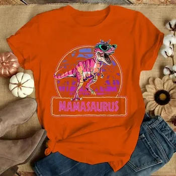 Mother S Day Mamasaurus Dinosaur T-Shirt Men Women Fashion Harajuku T Shirt Summer Cool Short Sleeve Hip Hop Top S чёрный
