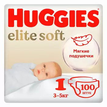 HUGGIES Подгузники Elite Soft для новорожденных 3-5кг 100.0