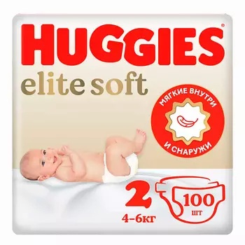 HUGGIES Подгузники Elite Soft для новорожденных 4-6кг 100.0