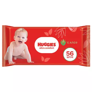 HUGGIES Влажные салфетки Ultra Comfort с алоэ 56.0