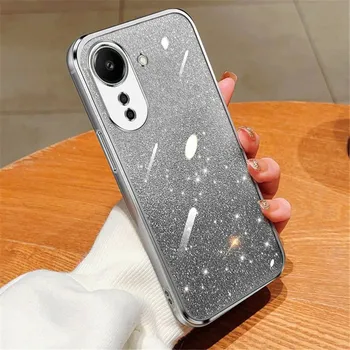 Роскошный блестящий чехол для телефона с градиентным покрытием для Xiaomi Redmi 13C 12 12C 10C 10A 10 9 9A 9C 13 C, мягкий силиконовый противоударный чехол Redmi 13C чёрный