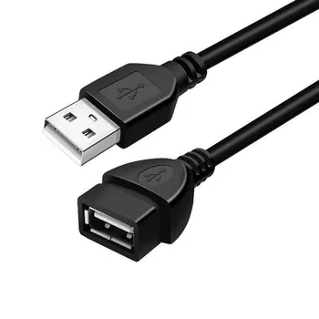 Удлинительный кабель USB 2.0 1 м/1,5 м проводная линия передачи данных сверхскоростной дисплей проектор удлинительный кабель данных 0.6m чёрный