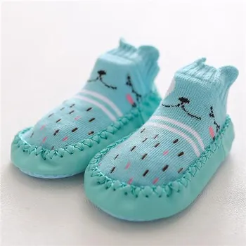 0-24Months Spring Autumn Newborn Rubber Soles Baby Socks Infant Baby Girls Boys Shoes Baby Floor Socks Anti Slip Soft Sole Sock 13cm (9-12months)