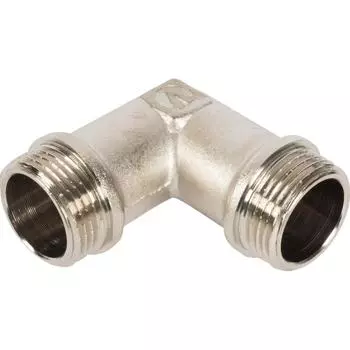 Угол Valtec наружная-наружная резьба 1" никелированная латунь VTr.093.N.0006