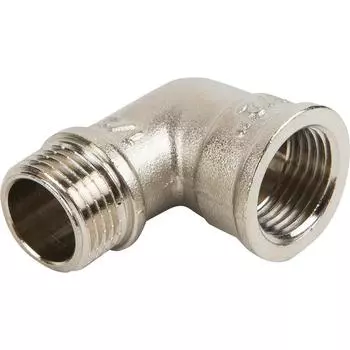 Угол Valtec, внутренняя-наружная резьба, 1/2" никелированная латунь
