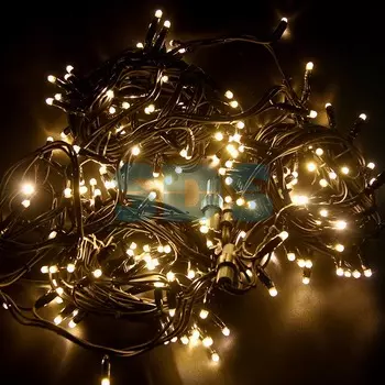 Гирлянда модульная Дюраплей LED 20м 200 LED черный каучук ТЕПЛЫЙ БЕЛЫЙ