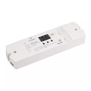 Декодер SMART-K19-DMX (12-48V, 4x350mA) (Arlight, IP20 Пластик, 5 лет)